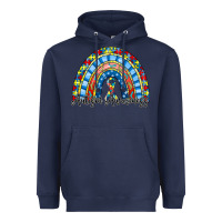 Navy autism awareness rainbow Heavyweight Hoodie - RacoonDesign