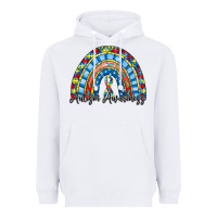 White autism awareness rainbow Heavyweight Hoodie - RacoonDesign