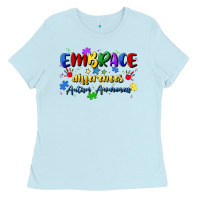 Baby Blue embrace differences Ladies Tee - Artiststas