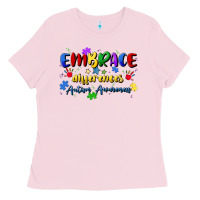 Bubblegum Pink embrace differences Ladies Tee - Artiststas