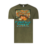Vintage Olive Pumpkin junkie Vintage Tee - NancyCooperArtShop