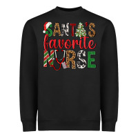 Black Santa's Favorite Nurse Heavyweight Sweatshirt - BundleAndBundleShop
