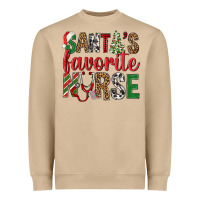 Mushroom Santa's Favorite Nurse Heavyweight Sweatshirt - BundleAndBundleShop