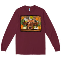 Burgundy fall cow Long Sleeve Tee - Jasminsmagicworld