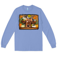 Colony Blue fall cow Long Sleeve Tee - Jasminsmagicworld