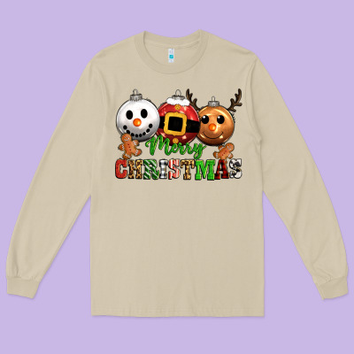 Merry Christmas Long Sleeve Tee Designed By Cowgirlartshop