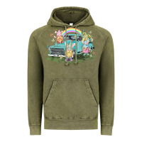 Vintage Olive Easter gnomies with truck Easter Day Vintage Hoodie - HowdyJamesFarm