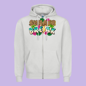 Summer Break Zipper Hoodie Designed By Cowhidedigitalart