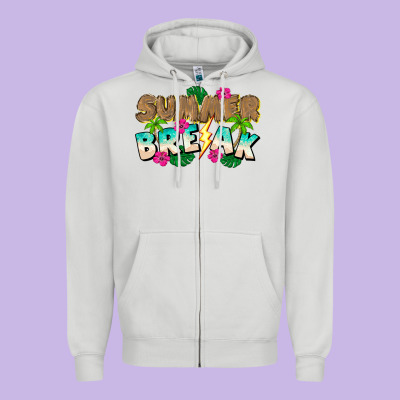 Summer Break Zipper Hoodie Designed By Cowhidedigitalart