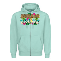 Seafoam Summer Break Zipper Hoodie - CowhideDigitalArt