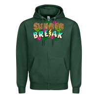 Sports Green Summer Break Zipper Hoodie - CowhideDigitalArt