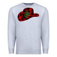 Heather Grey cowboy christmas Premium Sweatshirt - CowhideDigitalArt