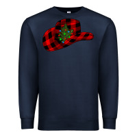 Navy cowboy christmas Premium Sweatshirt - CowhideDigitalArt