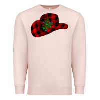 Pale Pink cowboy christmas Premium Sweatshirt - CowhideDigitalArt