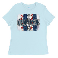 Baby Blue new york baseball team spirit brushstrokes Ladies Tee - Artiststas