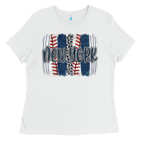 White new york baseball team spirit brushstrokes Ladies Tee - Artiststas