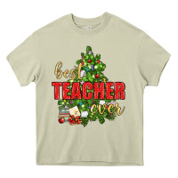 Mossy Best Teacher Ever With Christmas Tree Heavy Core Tee - BundleAndBundleShop