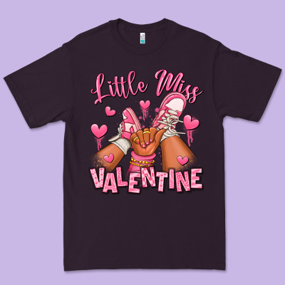 Little Miss Valentine Afro Kid Sneakers Premium Tee Designed By Ranaportraitstore