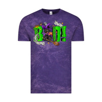 Cloud Purple Boo! with black cat Halloween Vintage Tee - NancyCooperArtShop