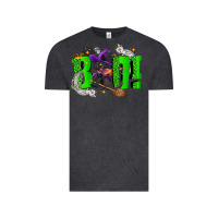 Vintage Black Boo! with black cat Halloween Vintage Tee - NancyCooperArtShop