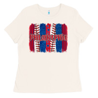 Bone philadelphia baseball team spirit brushstrokes Ladies Tee - Artiststas