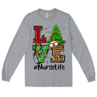 Heather Grey love nurse life christmas Long Sleeve Tee - CowGirlArtShop