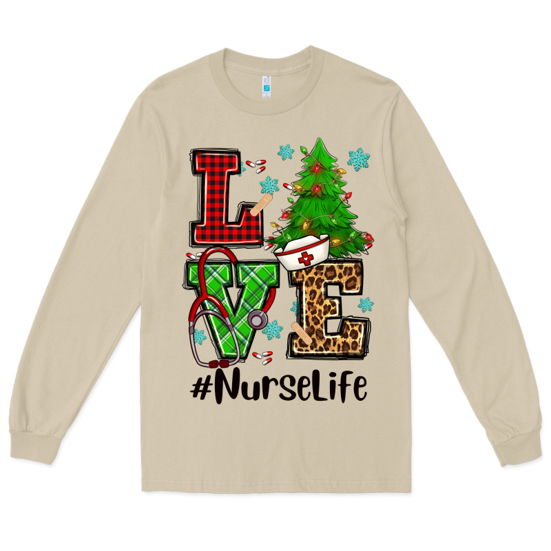 Love Nurse Life Christmas Long Sleeve Tee by CowGirlArtShop | Teevron