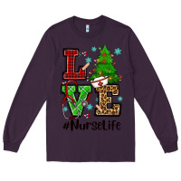 Plum love nurse life christmas Long Sleeve Tee - CowGirlArtShop