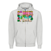 Dove Grey Summer Time Zipper Hoodie - CowhideDigitalArt
