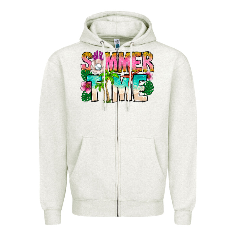 Summer Time Zipper Hoodie by CowhideDigitalArt | Teevron