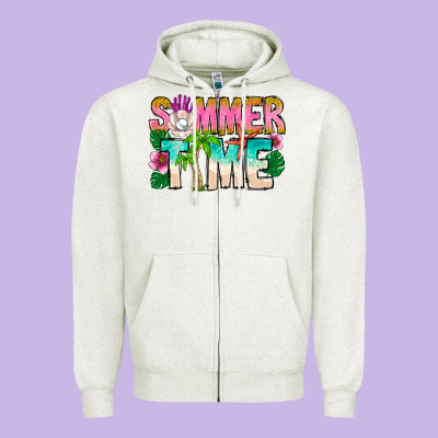 Summer Time Zipper Hoodie Designed By Cowhidedigitalart