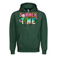 Sports Green Summer Time Zipper Hoodie - CowhideDigitalArt