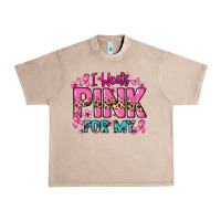 French Oak I wear pink for my custom name Cancer Awareness Urban Heavy Tee - HowdyJamesFarm
