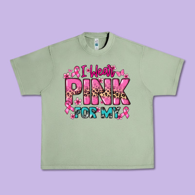 I Wear Pink For My Custom Name Cancer Awareness Urban Heavy Tee Designed By Howdyjamesfarm