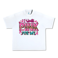 White I wear pink for my custom name Cancer Awareness Urban Heavy Tee - HowdyJamesFarm