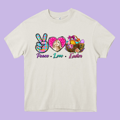 Peace Love Easter Heavy Core Tee Designed By Bundleandbundleshop