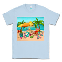 Dusty Blue summer Classic Tee - RanaPortraitStore
