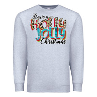 Heather Grey have a holly jolly christmas Premium Sweatshirt - CowhideDigitalArt