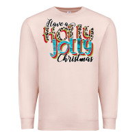 Pale Pink have a holly jolly christmas Premium Sweatshirt - CowhideDigitalArt
