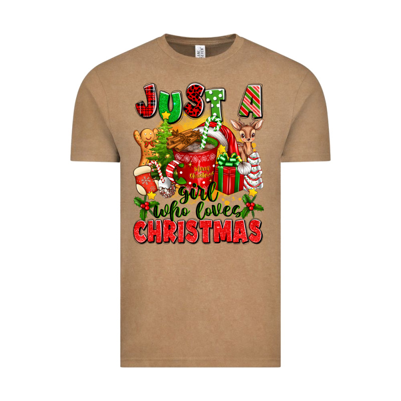 Just A Girl Who Loves Christmas Vintage Tee by texasbilliewilder | Teevron