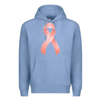 Colony Blue uterine or endometrial cancer ribbon Premium Hoodie - FaDigitalArtStudio