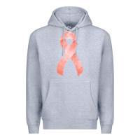 Heather Grey uterine or endometrial cancer ribbon Premium Hoodie - FaDigitalArtStudio
