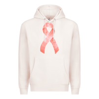 Pale Pink uterine or endometrial cancer ribbon Premium Hoodie - FaDigitalArtStudio