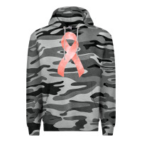 Slate Camo uterine or endometrial cancer ribbon Premium Hoodie - FaDigitalArtStudio
