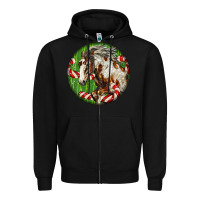 Black Horse Christmas Zipper Hoodie - LillyAllenDesigns