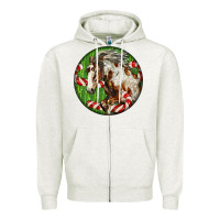 Oatmeal Heather Horse Christmas Zipper Hoodie - LillyAllenDesigns