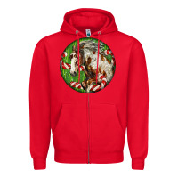 Red Horse Christmas Zipper Hoodie - LillyAllenDesigns