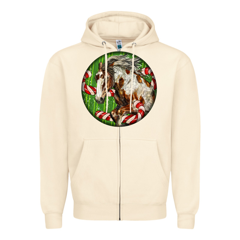 Horse Christmas Zipper Hoodie by LillyAllenDesigns | Teevron