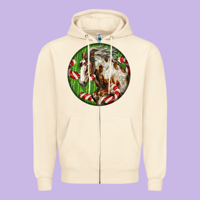 Horse Christmas Zipper Hoodie Designed By Lillyallendesigns