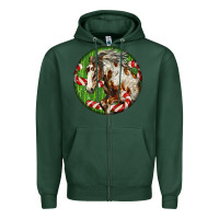 Sports Green Horse Christmas Zipper Hoodie - LillyAllenDesigns